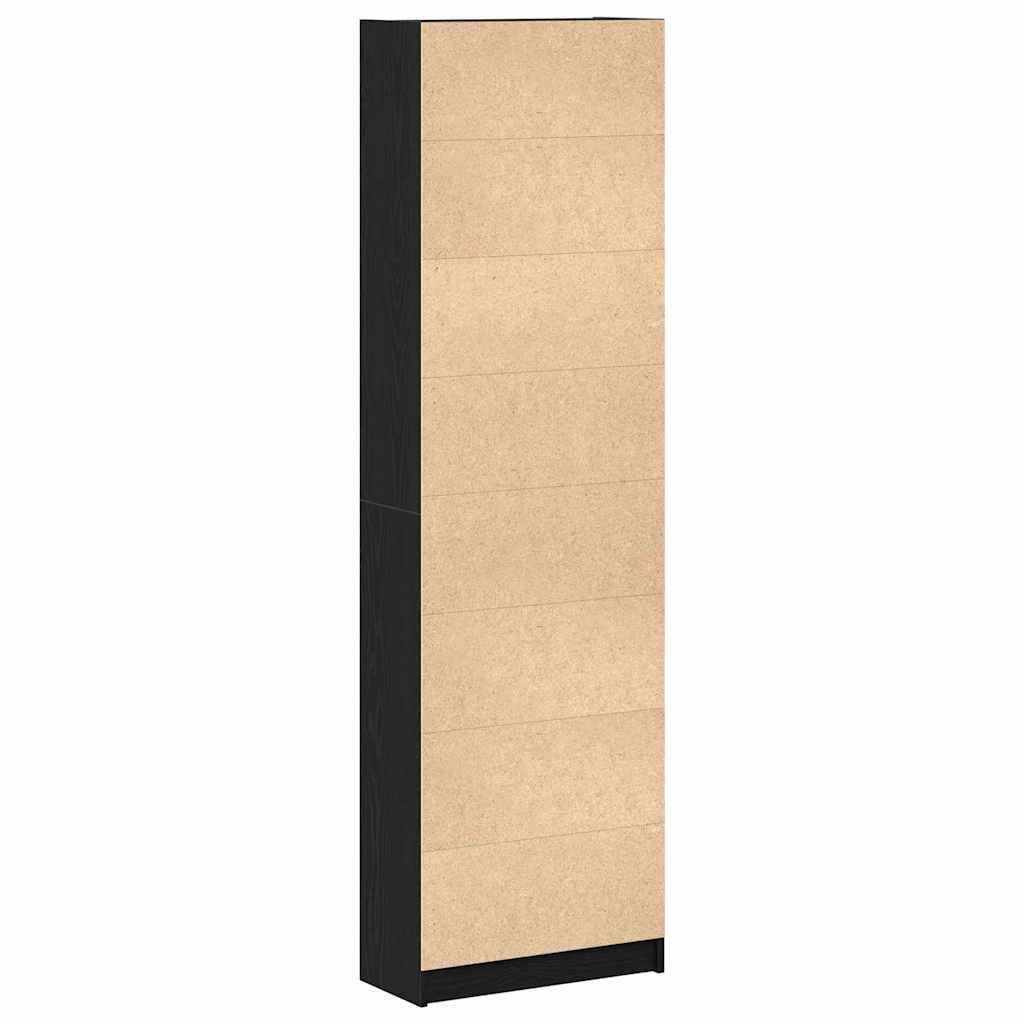 Garderobeskab med dør Sort eg 55 x 25 x 189 cm Konstrueret træ