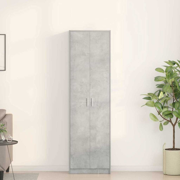 Garderobeskab med dør Betongrå 55 x 25 x 189 cm Konstrueret træ