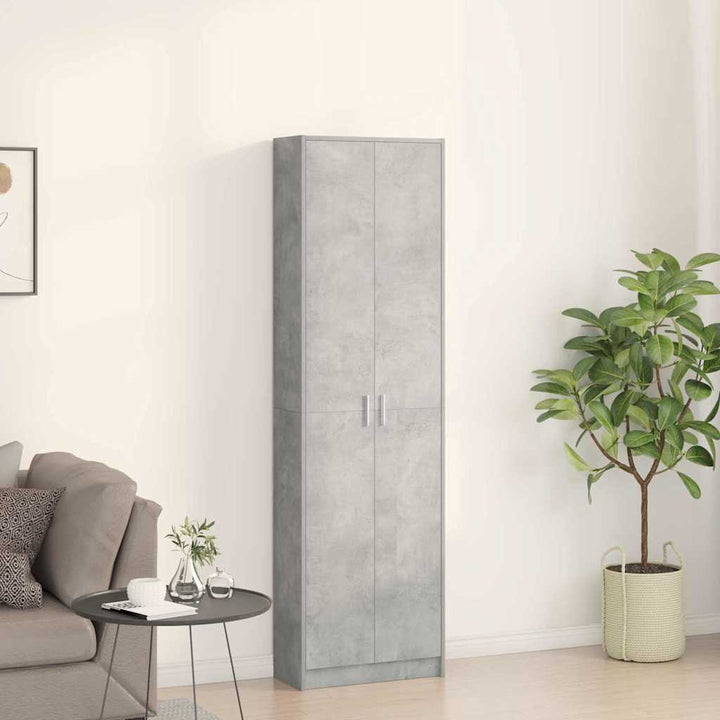 Garderobeskab med dør Betongrå 55 x 25 x 189 cm Konstrueret træ