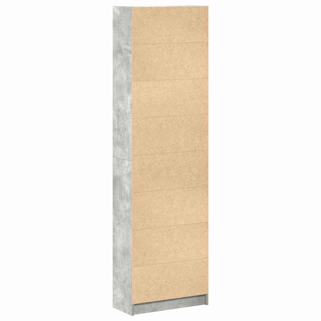 Garderobeskab med dør Betongrå 55 x 25 x 189 cm Konstrueret træ