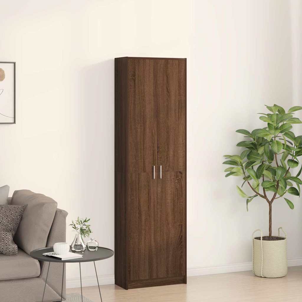 Garderobeskab med dør Brun eg 55 x 25 x 189 cm Konstrueret træ