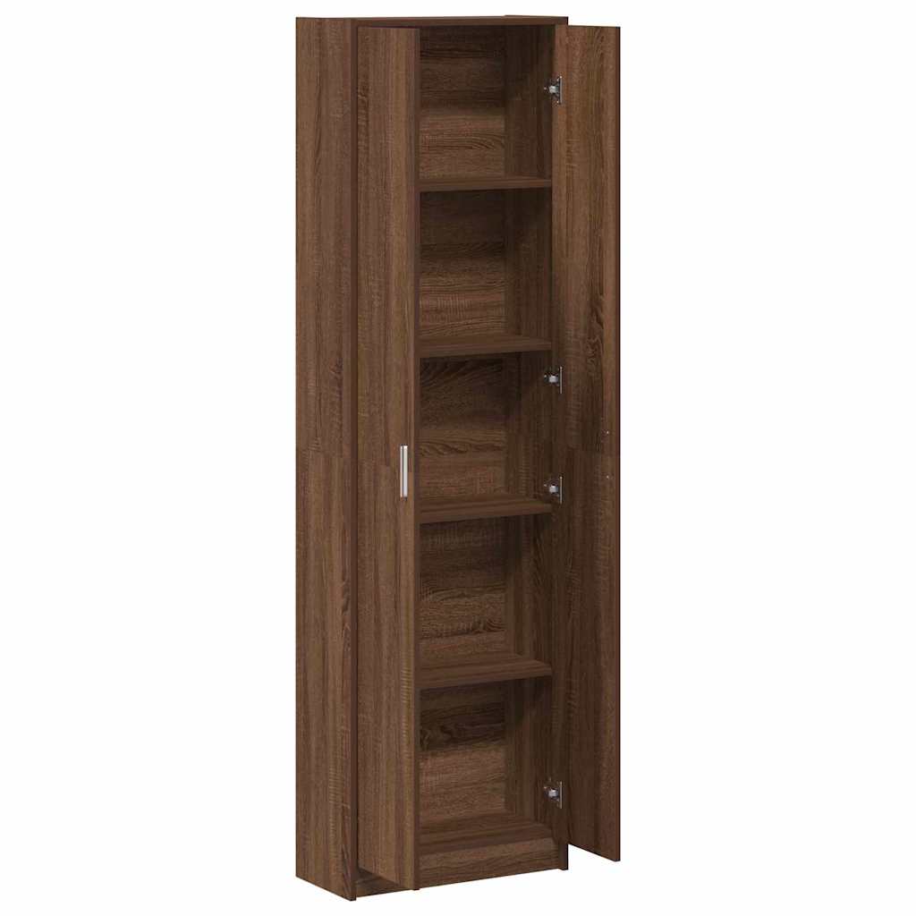 Garderobeskab med dør Brun eg 55 x 25 x 189 cm Konstrueret træ