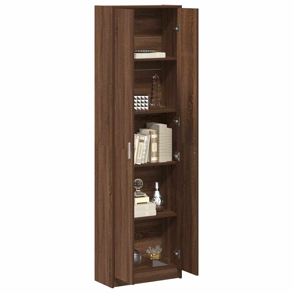 Garderobeskab med dør Brun eg 55 x 25 x 189 cm Konstrueret træ