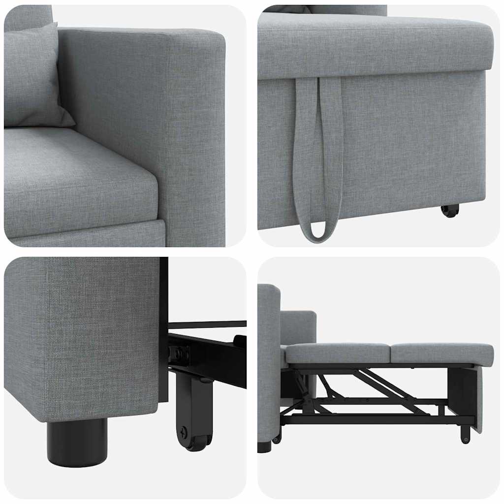 Enkelt Sofa Seng med hjul Lysegrå 90 x 165 x 87 cm Stof