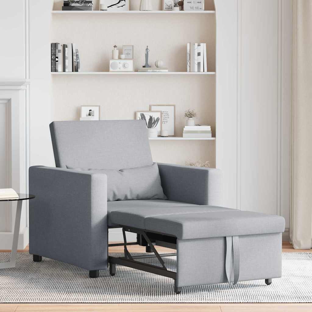 Enkelt Sofa Seng med hjul Lysegrå 90 x 165 x 87 cm Stof
