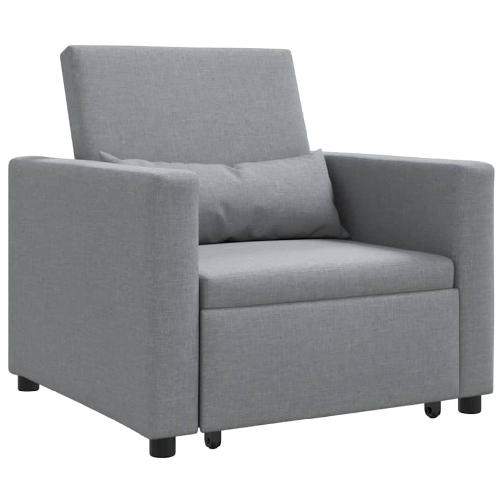 Enkelt Sofa Seng med hjul Lysegrå 90 x 165 x 87 cm Stof