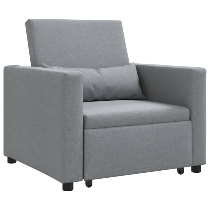 Enkelt Sofa Seng med hjul Lysegrå 90 x 165 x 87 cm Stof