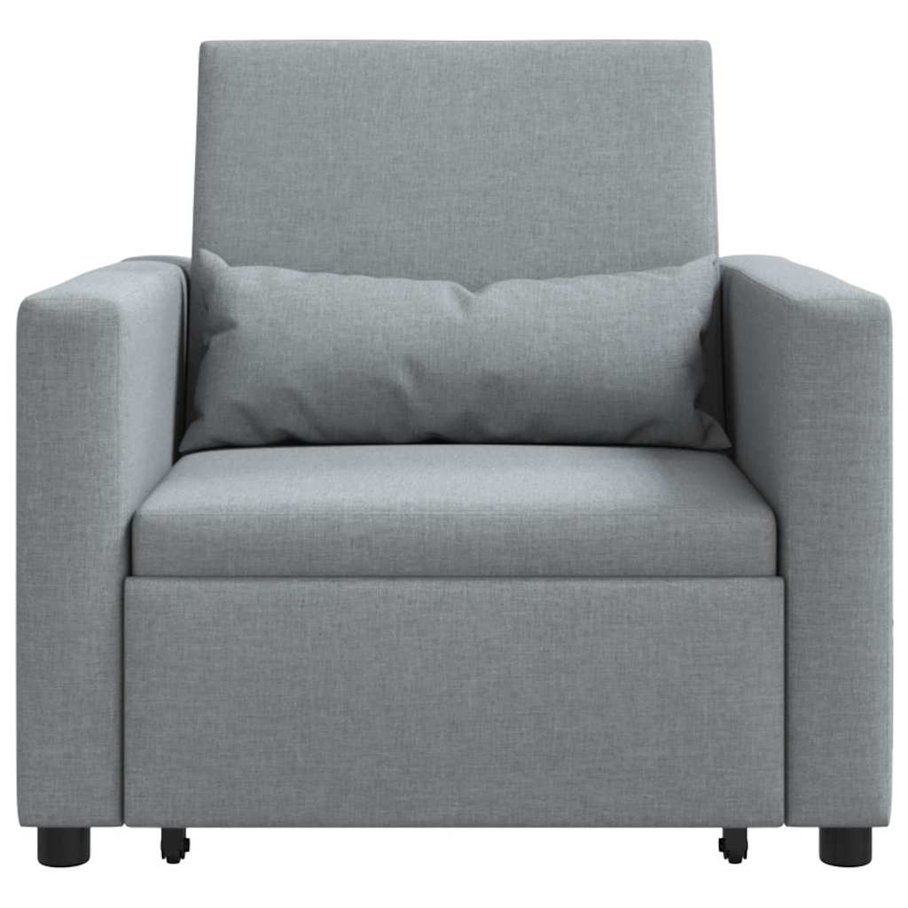 Enkelt Sofa Seng med hjul Lysegrå 90 x 165 x 87 cm Stof