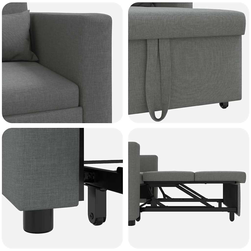 Enkelt Sofa Seng med hjul Mørkegrå 90 x 165 x 87 cm Stof