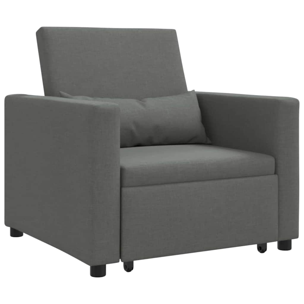 Enkelt Sofa Seng med hjul Mørkegrå 90 x 165 x 87 cm Stof