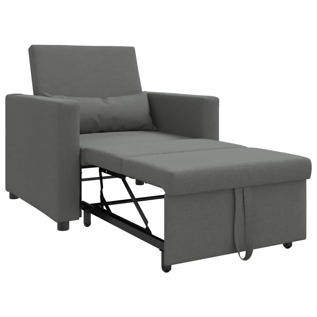 Enkelt Sofa Seng med hjul Mørkegrå 90 x 165 x 87 cm Stof