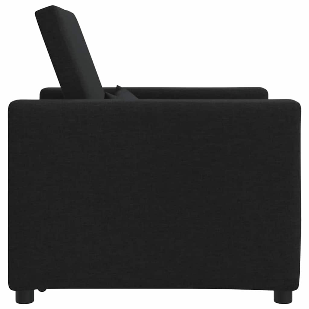 Enkelt Sofa Seng med hjul Sort 90 x 165 x 87 cm Stof