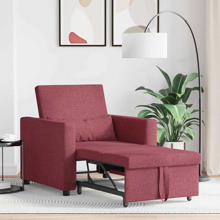 Enkelt Sofa Seng med hjul Vinrød 90 x 165 x 87 cm Stof