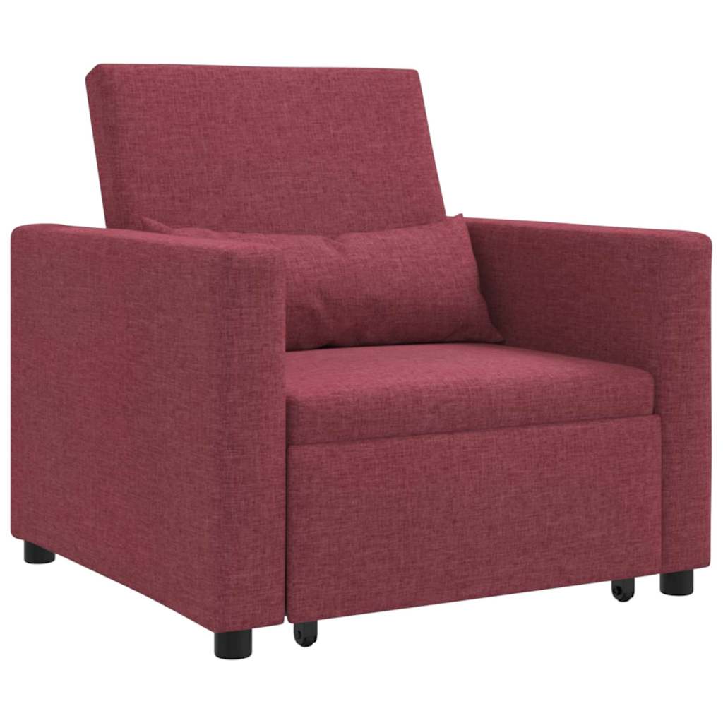 Enkelt Sofa Seng med hjul Vinrød 90 x 165 x 87 cm Stof