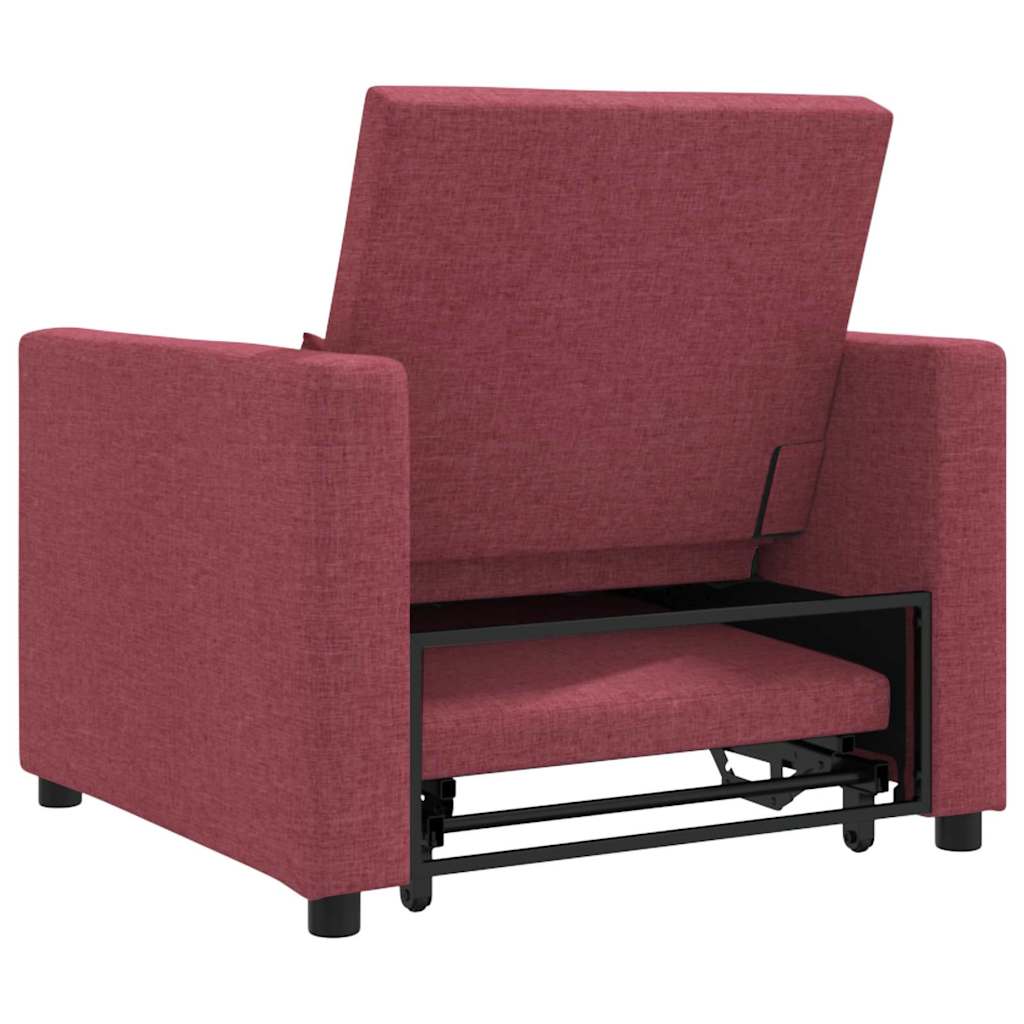 Enkelt Sofa Seng med hjul Vinrød 90 x 165 x 87 cm Stof