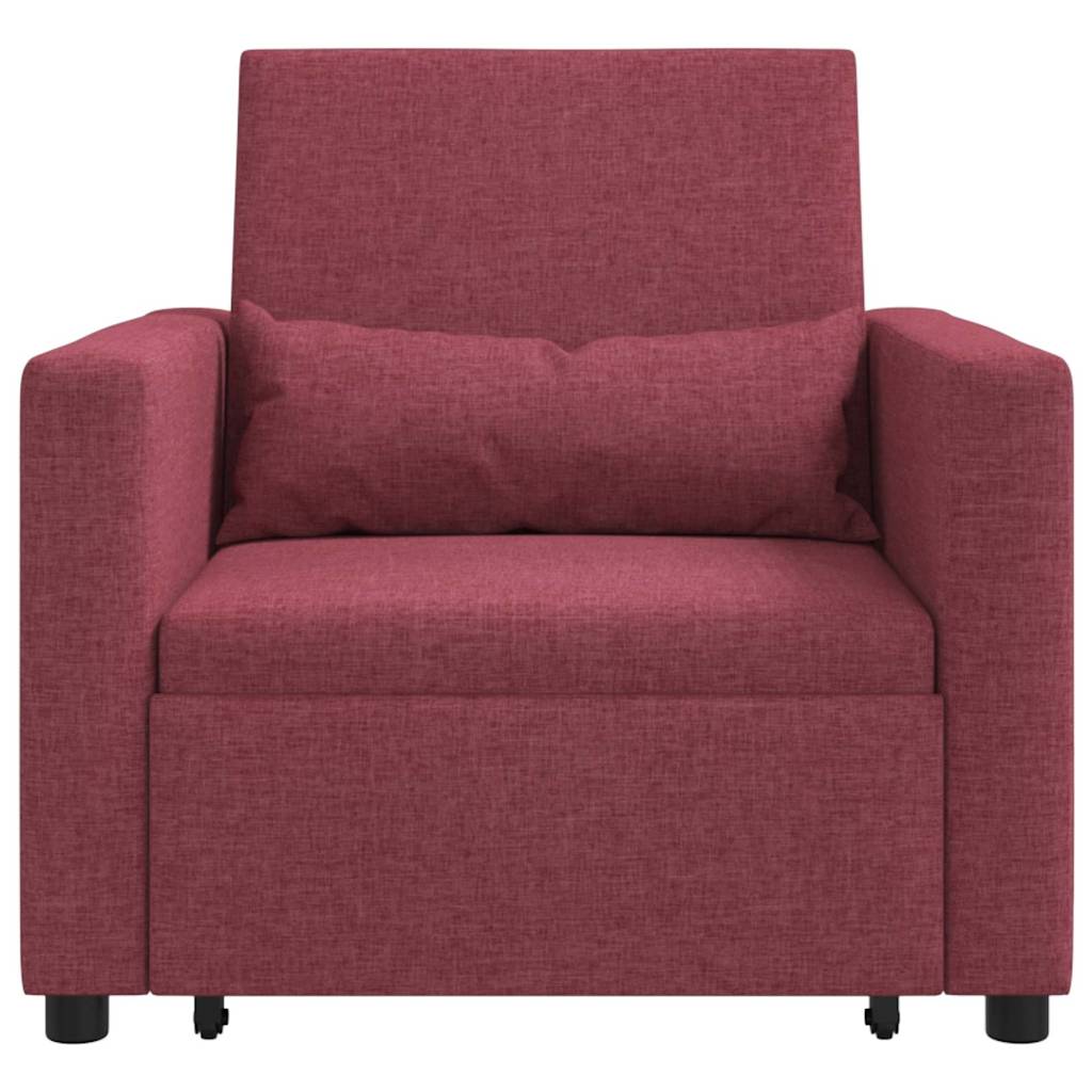 Enkelt Sofa Seng med hjul Vinrød 90 x 165 x 87 cm Stof