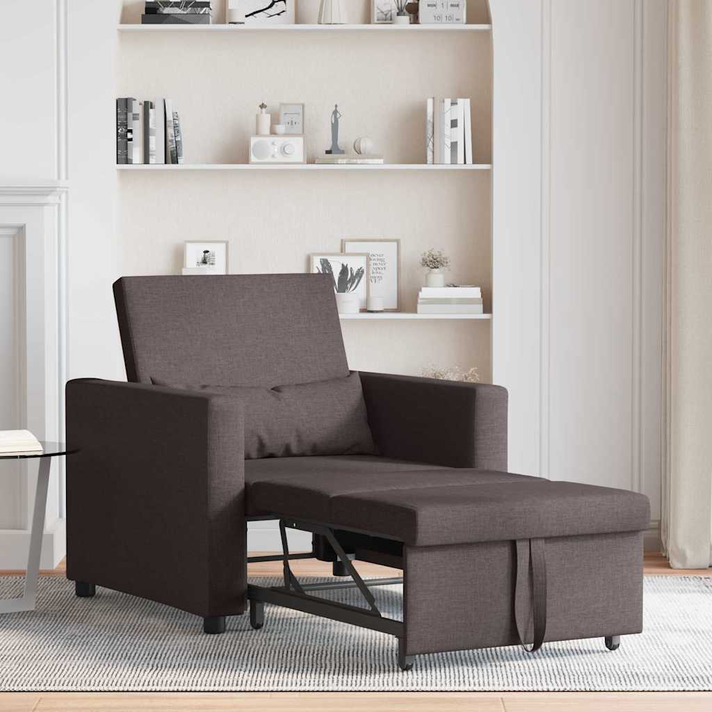 Enkelt Sofa Seng med hjul Mørkebrun 90 x 165 x 87 cm Stof