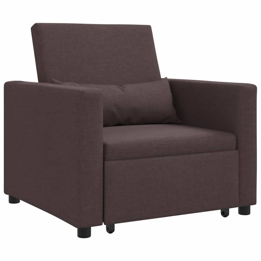 Enkelt Sofa Seng med hjul Mørkebrun 90 x 165 x 87 cm Stof
