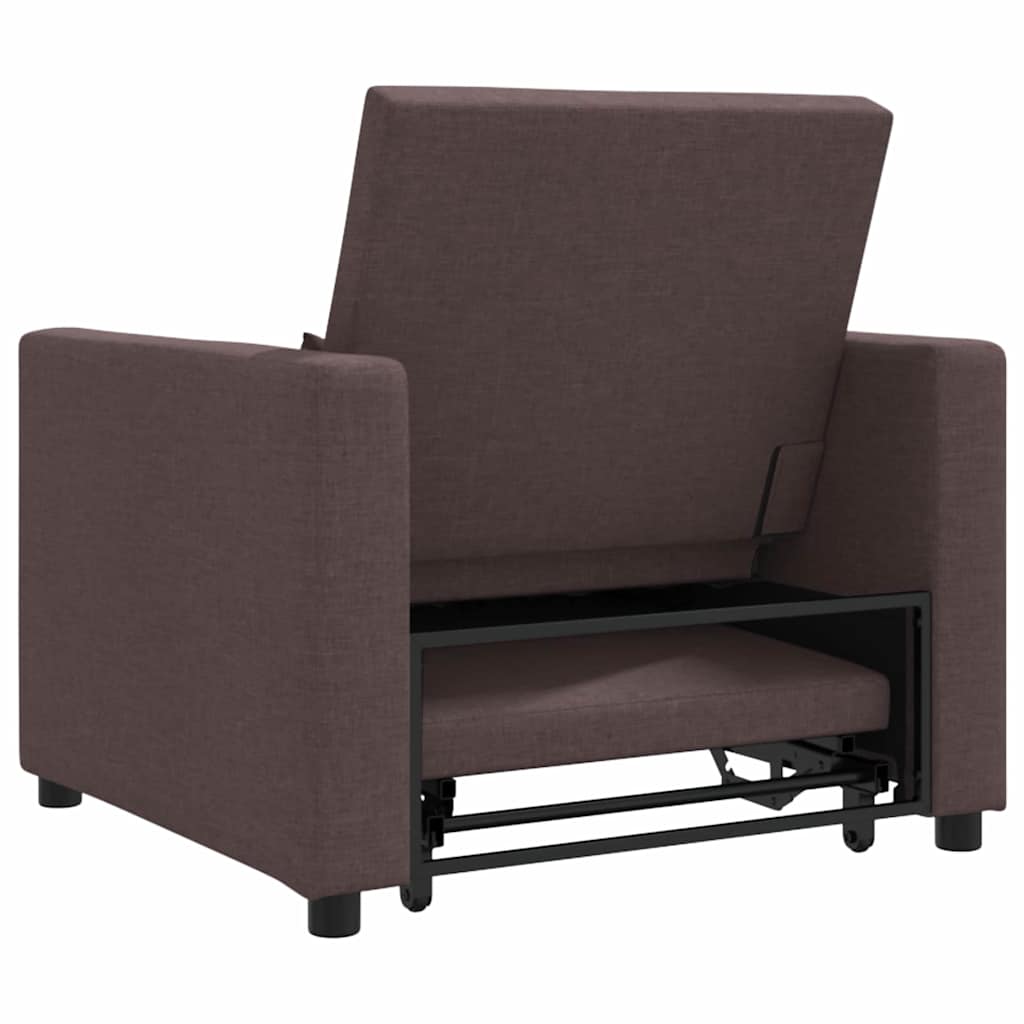 Enkelt Sofa Seng med hjul Mørkebrun 90 x 165 x 87 cm Stof