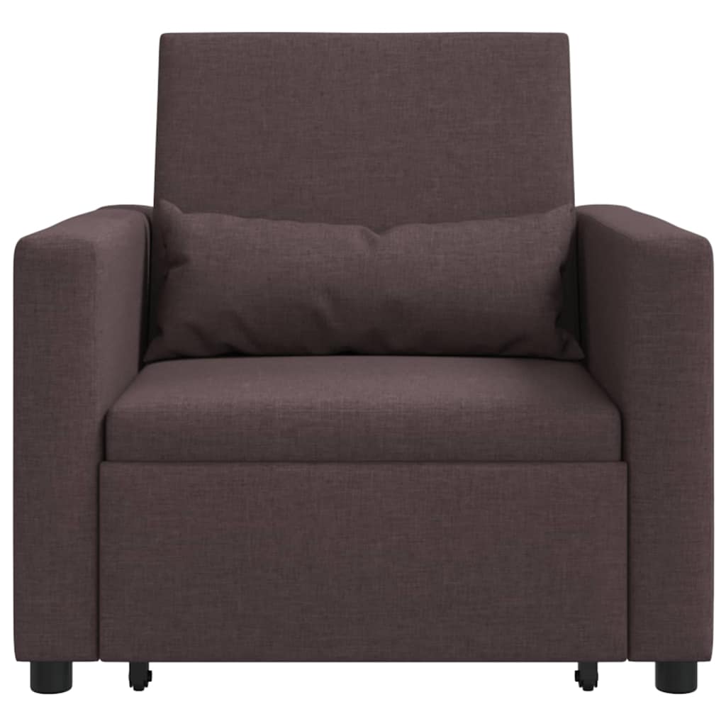 Enkelt Sofa Seng med hjul Mørkebrun 90 x 165 x 87 cm Stof