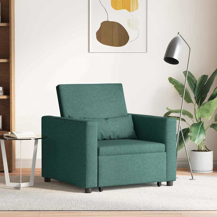 Enkelt Sofa Seng med hjul Mørkegrøn 90 x 165 x 87 cm Stof