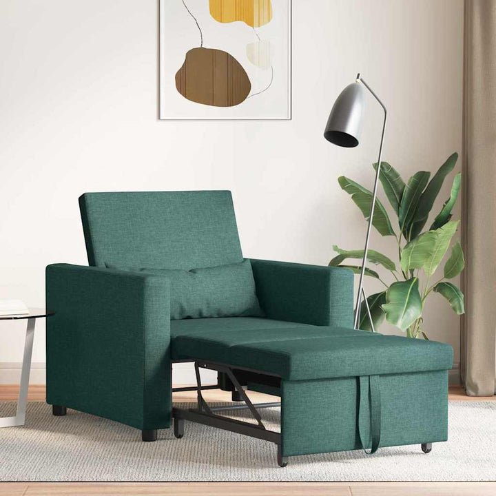 Enkelt Sofa Seng med hjul Mørkegrøn 90 x 165 x 87 cm Stof