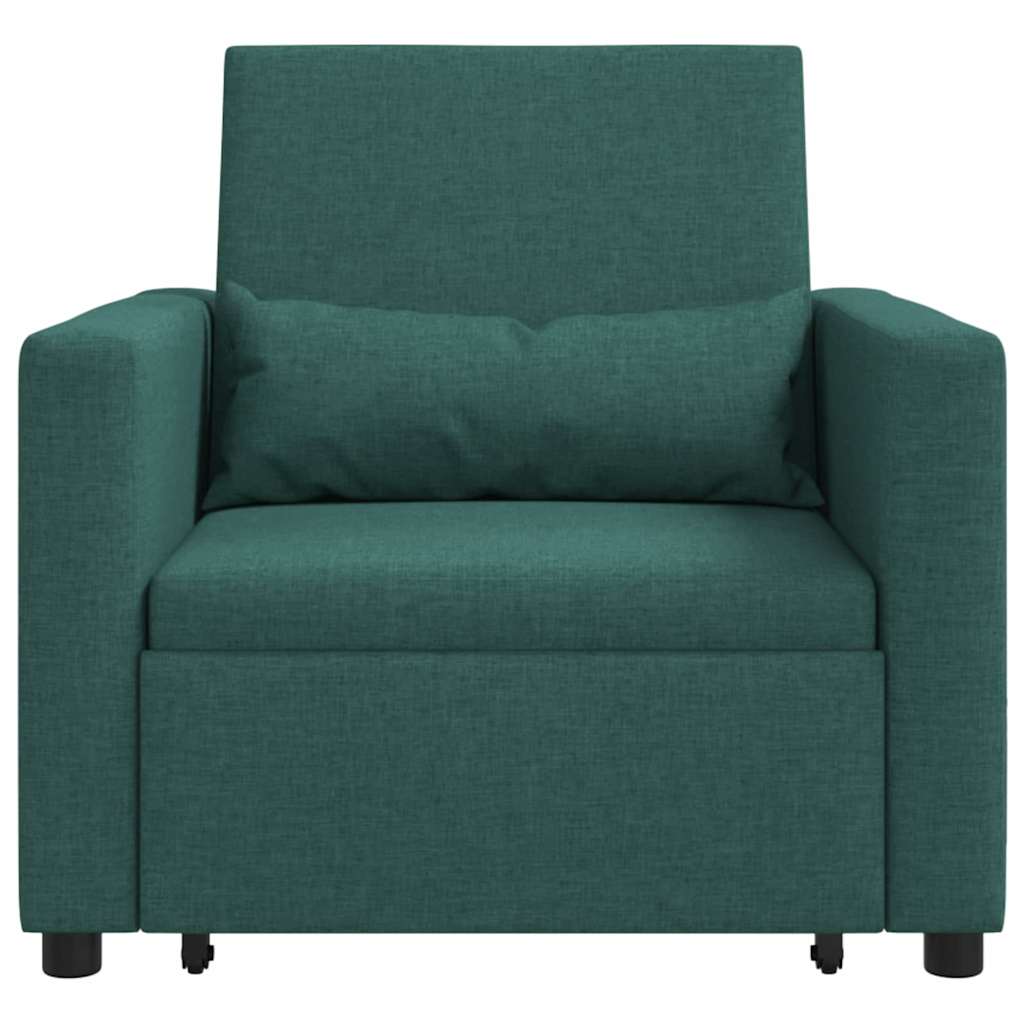 Enkelt Sofa Seng med hjul Mørkegrøn 90 x 165 x 87 cm Stof