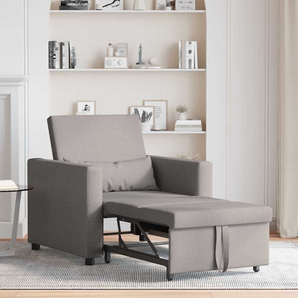 Enkelt Sofa Seng med hjul Gråbrun 90 x 165 x 87 cm Stof