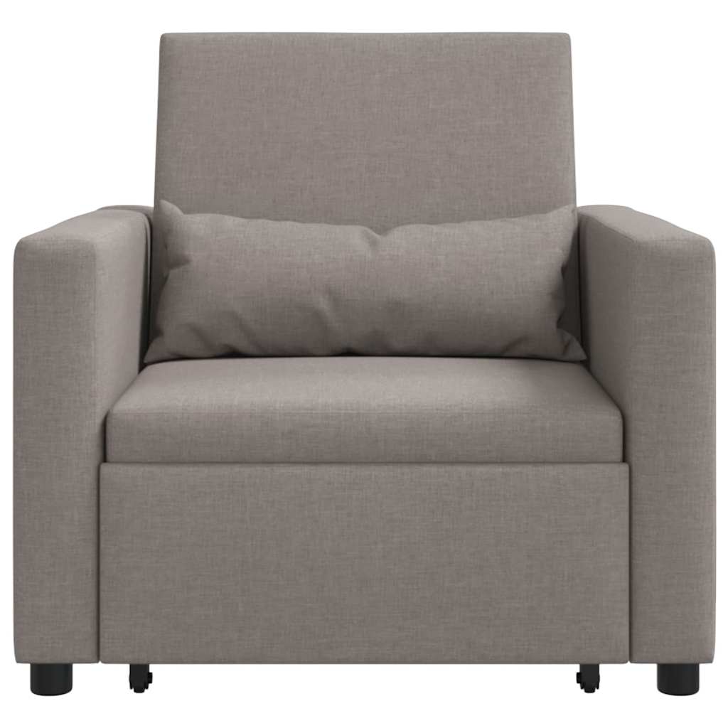 Enkelt Sofa Seng med hjul Gråbrun 90 x 165 x 87 cm Stof