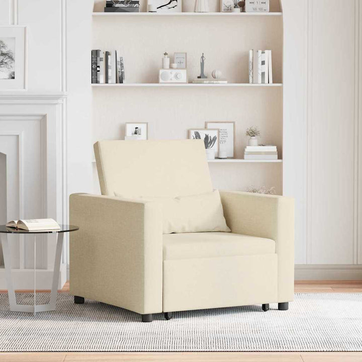 Enkelt Sofa Seng med hjul Creme 90 x 165 x 87 cm Stof