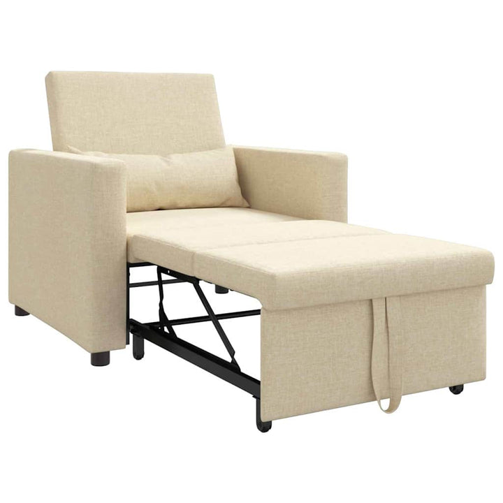 Enkelt Sofa Seng med hjul Creme 90 x 165 x 87 cm Stof