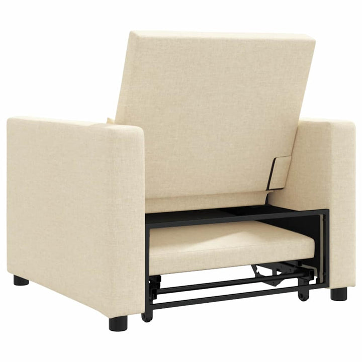 Enkelt Sofa Seng med hjul Creme 90 x 165 x 87 cm Stof