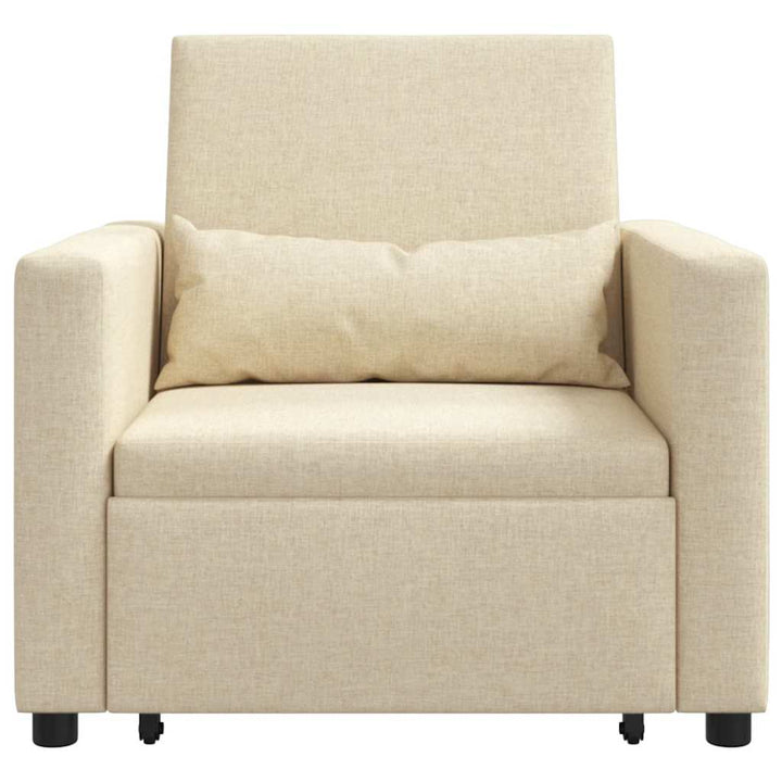 Enkelt Sofa Seng med hjul Creme 90 x 165 x 87 cm Stof