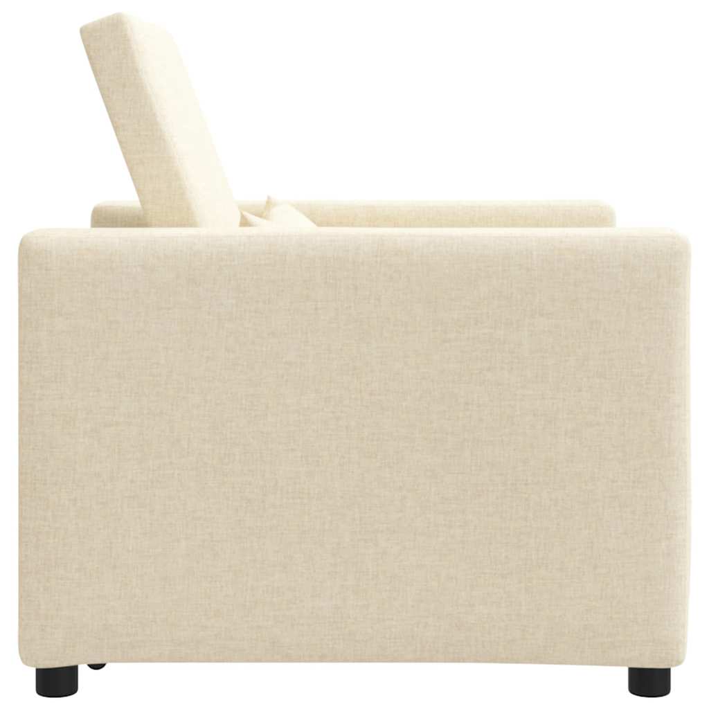 Enkelt Sofa Seng med hjul Creme 90 x 165 x 87 cm Stof