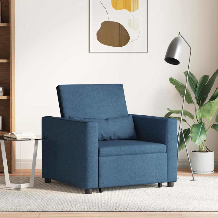 Enkelt Sofa Seng med hjul Blå 90 x 165 x 87 cm Stof