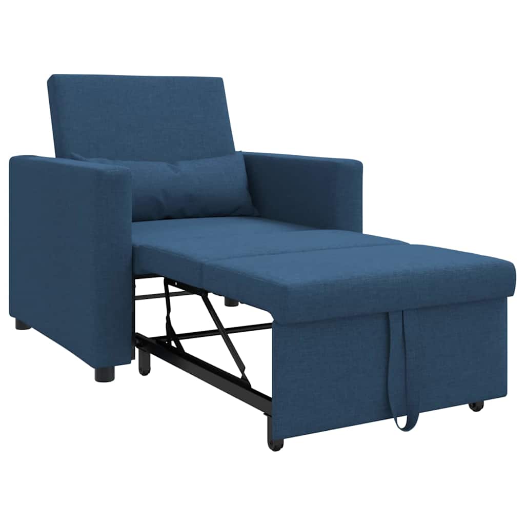 Enkelt Sofa Seng med hjul Blå 90 x 165 x 87 cm Stof