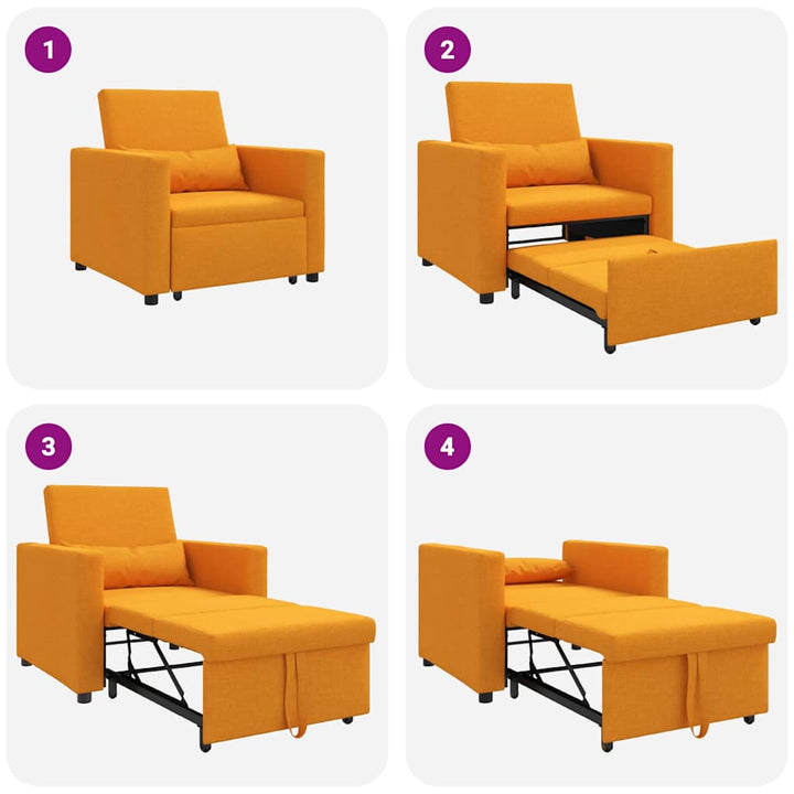 Enkelt Sofa Seng med hjul Mørkegul 90 x 165 x 87 cm Stof