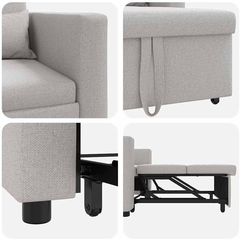 Enkelt Sofa Seng med hjul Sky grey 90 x 165 x 87 cm Stof