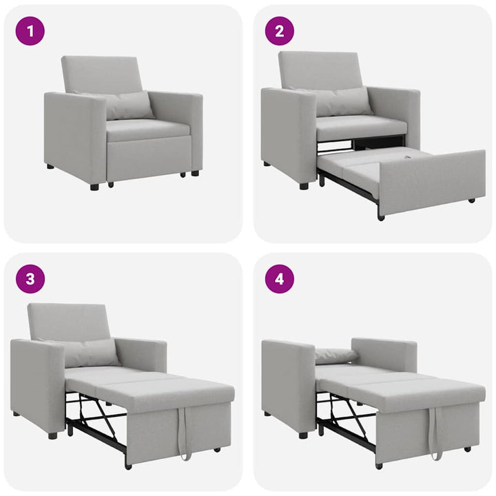 Enkelt Sofa Seng med hjul Sky grey 90 x 165 x 87 cm Stof