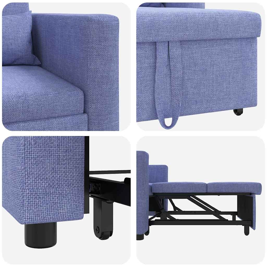 Enkelt Sofa Seng med hjul Jeans Blå 90 x 165 x 87 cm Stof