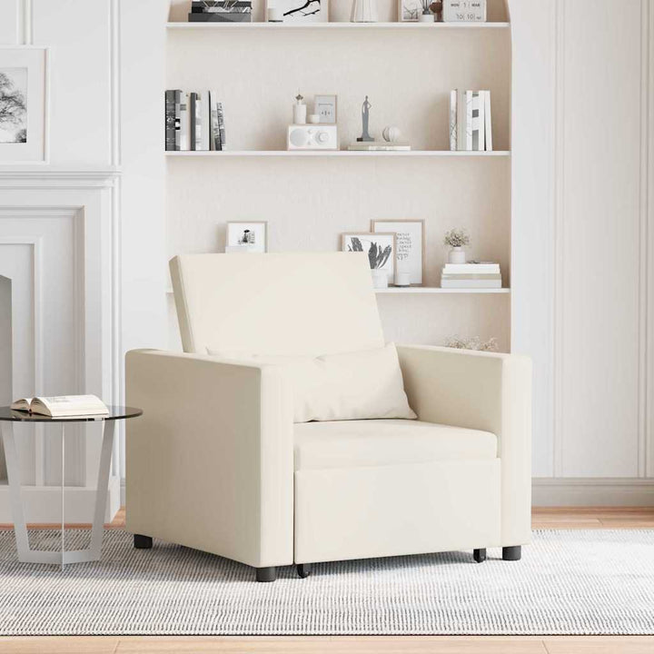 Enkelt Sofa Seng med hjul Cremehvid 90 x 165 x 87 cm Stof