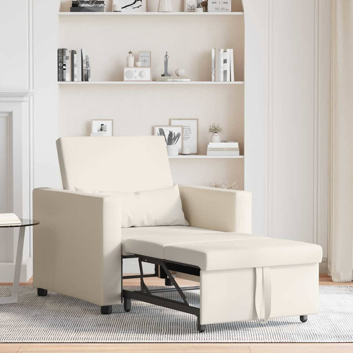 Enkelt Sofa Seng med hjul Cremehvid 90 x 165 x 87 cm Stof