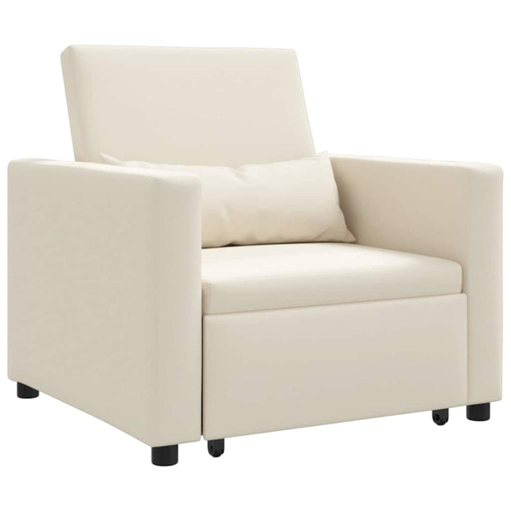 Enkelt Sofa Seng med hjul Cremehvid 90 x 165 x 87 cm Stof