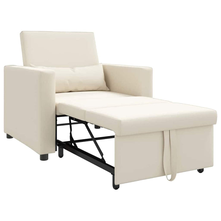 Enkelt Sofa Seng med hjul Cremehvid 90 x 165 x 87 cm Stof