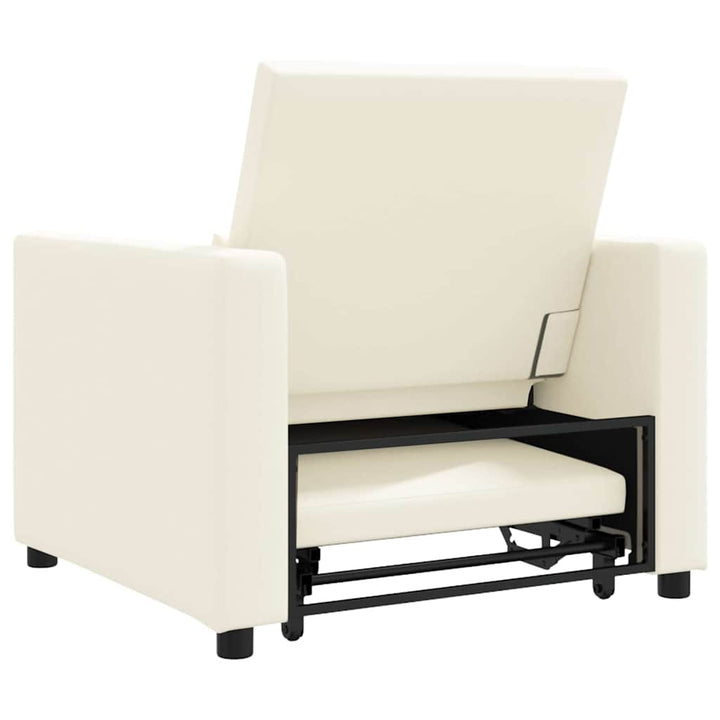 Enkelt Sofa Seng med hjul Cremehvid 90 x 165 x 87 cm Stof