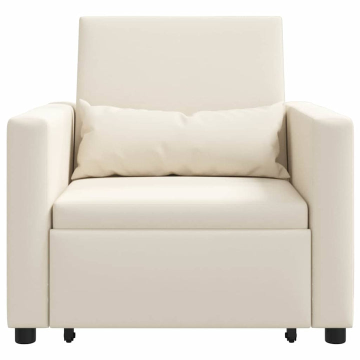Enkelt Sofa Seng med hjul Cremehvid 90 x 165 x 87 cm Stof