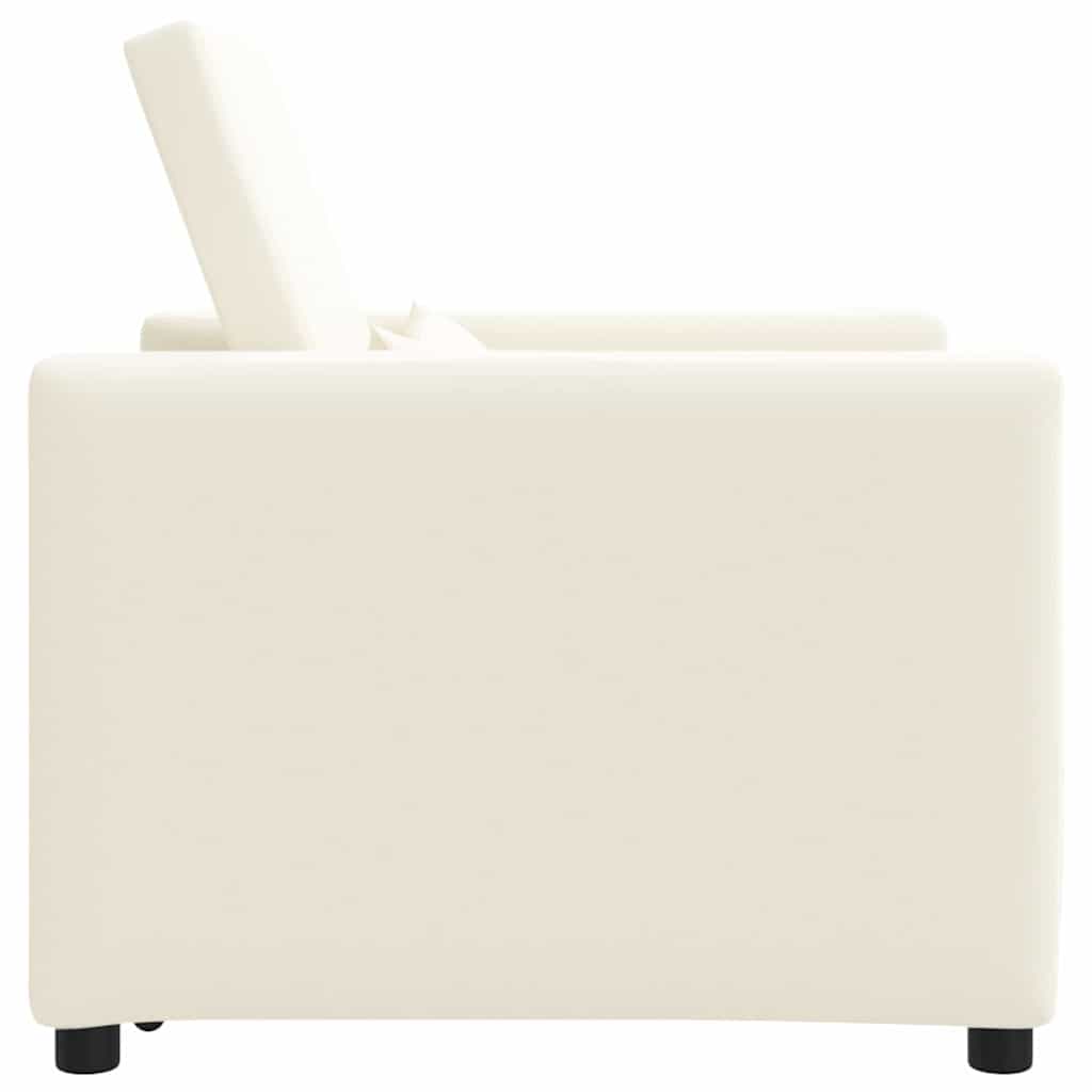 Enkelt Sofa Seng med hjul Cremehvid 90 x 165 x 87 cm Stof