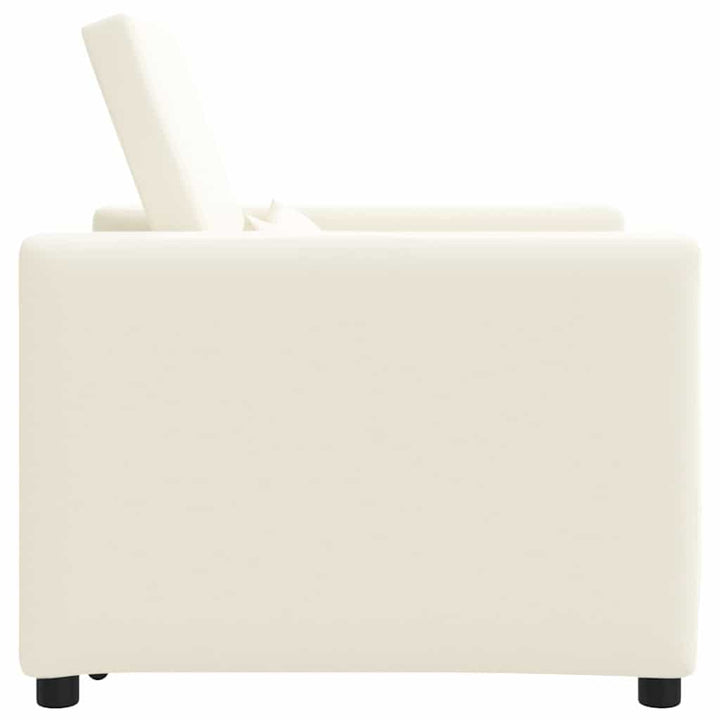 Enkelt Sofa Seng med hjul Cremehvid 90 x 165 x 87 cm Stof