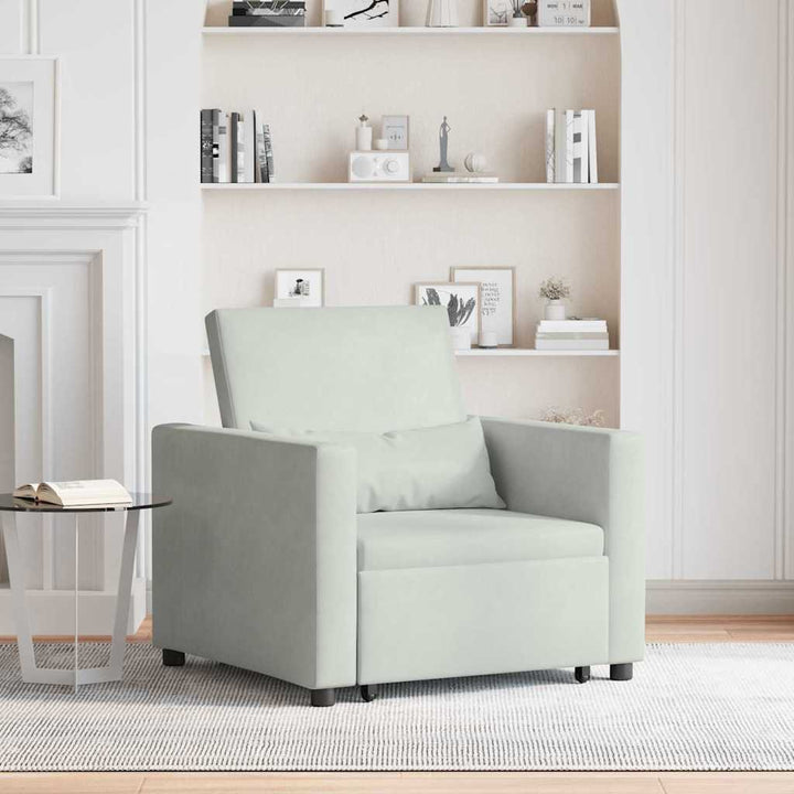Enkelt Sofa Seng med hjul Lysegrå 90 x 165 x 87 cm Fløjl