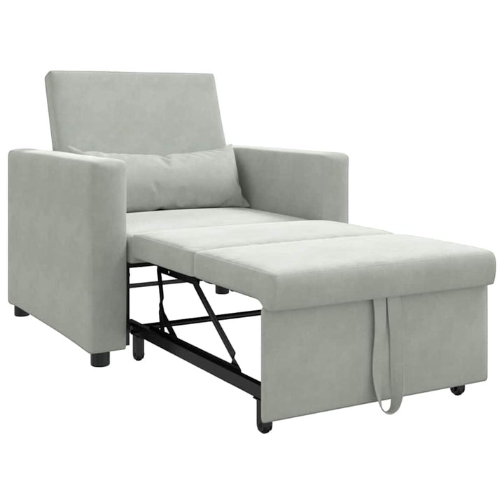 Enkelt Sofa Seng med hjul Lysegrå 90 x 165 x 87 cm Fløjl